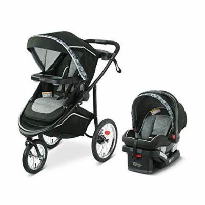 Collapse 3-Wheeler Graco Stroller with Click Connect and a Car Seat